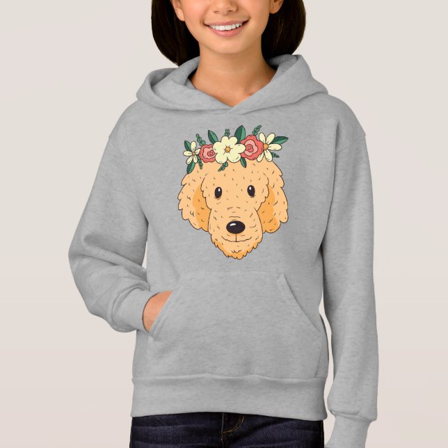 Cute Golden Retriever Head Hoodie (Front)