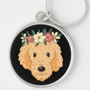 Cute Golden Retriever Head Keychain