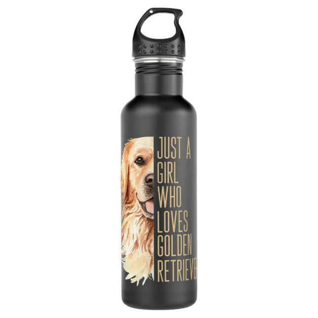 Cute Golden Retriever - Just a girl who loves gold Stainless Steel Water Bottle (Front)