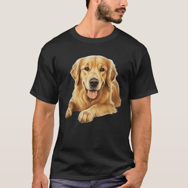 Cute Golden Retriever Love T-Shirt (Front)