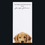 Cute Golden Retriever Magnetic Notepad<br><div class="desc">Dog Doodle Notepad, Dog Mom and Dog Dad Notepad, List Pad, To Do List. This Adorable Dog Notepad will be the perfect addition to a Dog Lover's Desk or Refrigerator! Whether its to jot down reminders, grocery lists, places to go, or notes for Work or School. This Cute Puppy Notepad...</div>