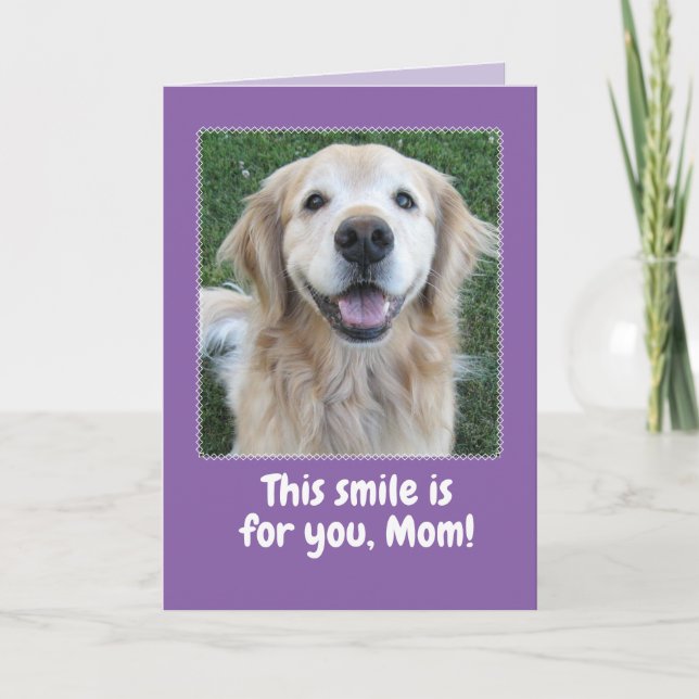 Cute Golden Retriever Mother's Day Card (Front)