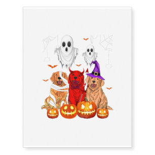 Cute Golden Retriever Mummy Witch Demon Satan Hall Temporary Tattoos