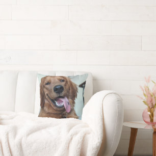 Cute Golden Retriever Original Dog Photography Throw Pillow