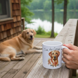 Cute Golden Retriever Personalize Coffee Mug