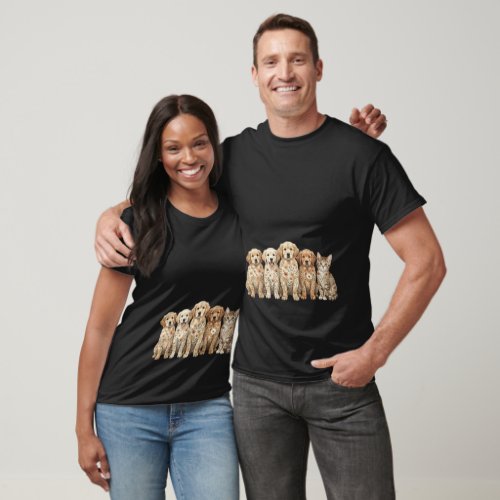 Cute Golden Retriever Puppies & Kitten T-Shirt