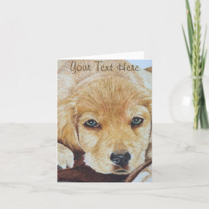cute golden retriever puppy dog card