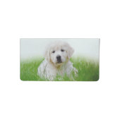 Cute Golden Retriever Puppy Dog Green Grass Checkbook Cover (Front)