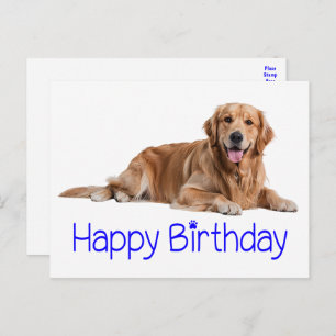 Cute Golden Retriever Puppy Dog Happy Birthday Postcard