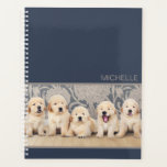 Cute Golden Retriever Puppy Dog Personalized Name Planner<br><div class="desc">This design features cute Golden Retriever puppies sitting and lying down.
 #puppy #dog #pet #animal #GoldenRetriever #Retriever #stationery #planners #organisers #office #school #work #gifts #personalized</div>