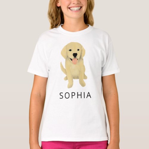Cute Golden Retriever Puppy Dog T_Shirt