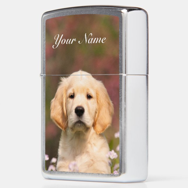 Cute Golden Retriever Puppy Personalized windproof Zippo Lighter