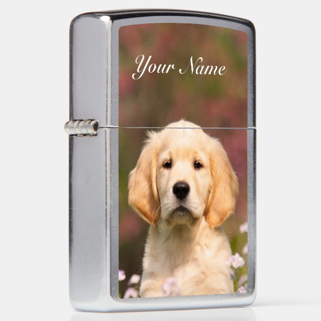 Cute Golden Retriever Puppy Personalized windproof Zippo Lighter