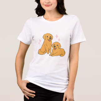 Cute Golden Retriever Puppy Sisters Cute Dog Lover Tri-Blend Shirt