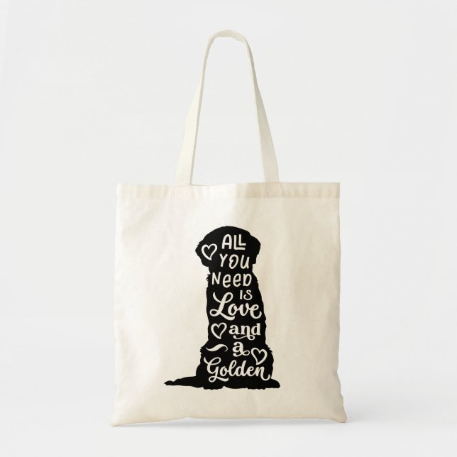 Cute Golden Retriever Tote Bag (Front)