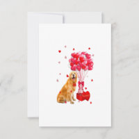 Cute Golden Retriever Valentine Day Heart Dog Love
