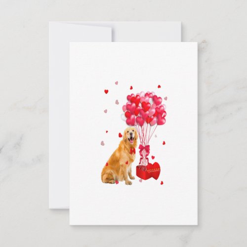 Cute Golden Retriever Valentine Day Heart Dog Love RSVP Card
