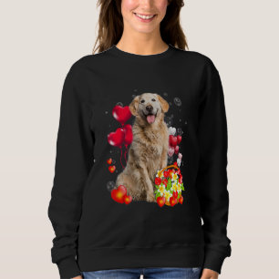 Cute Golden Retriever Valentine's Day Dog Heart Fl Sweatshirt
