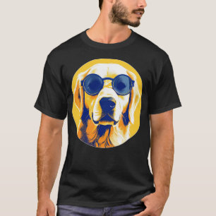 Cute Golden Retriever Wearing Sunglasses T-Shirt