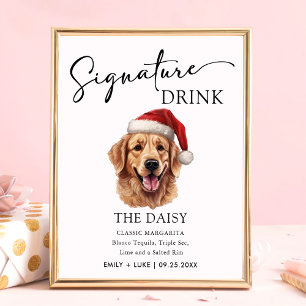 Cute Golden Retriever Wedding Signature Drink Sign