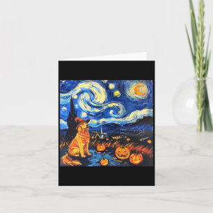 Cute Golden Retriever Witch _ Funny Dog Halloween Card