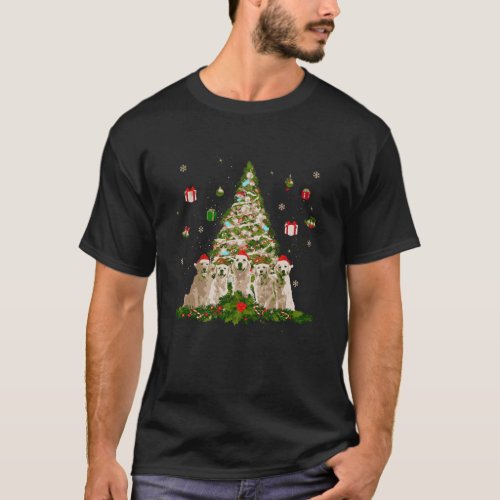 Cute Golden Retrievers Christmas Tree Gift Xmas De T_Shirt