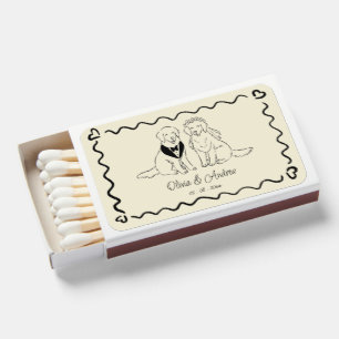 Cute Golden Retrievers Dog Wedding Matchboxes