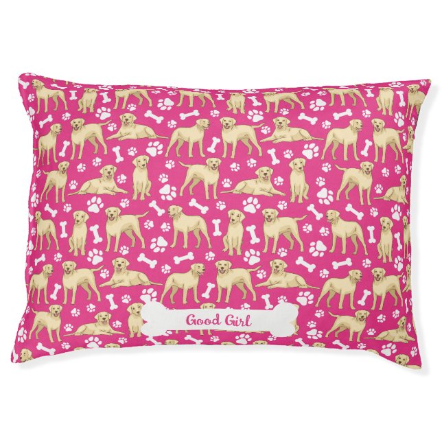 Cute Golden Retrievers Paws and Bones Pet Bed (Front)