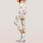 Cute Golden Woods Scene Pattern Capri Leggings