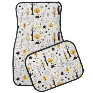 Cute Golden Woods Scene Pattern Car Floor Mat