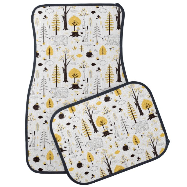 Cute Golden Woods Scene Pattern Car Floor Mat (Set)