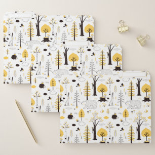 Cute Golden Woods Scene Pattern File Folder