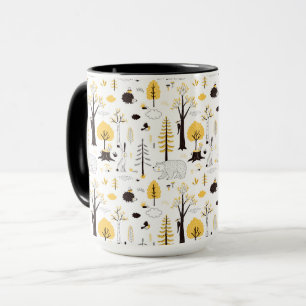 Cute Golden Woods Scene Pattern Mug