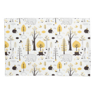 Cute Golden Woods Scene Pattern Pillow Case