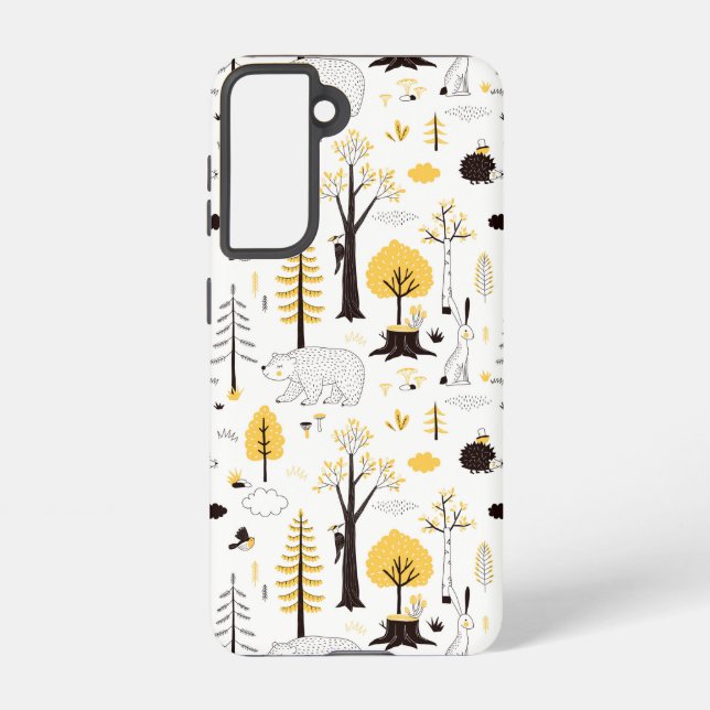 Cute Golden Woods Scene Pattern Samsung Galaxy Case (Back)