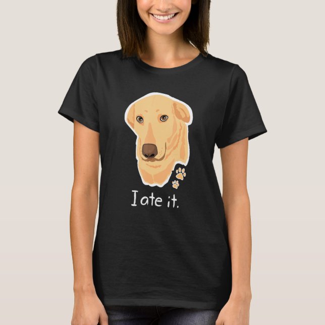 Cute Golden Yellow Lab Labrador Face Dog Labby T-Shirt (Front)