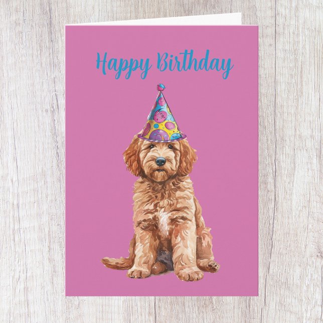 Cute Goldendoodle Birthday Card (Creator Uploaded)