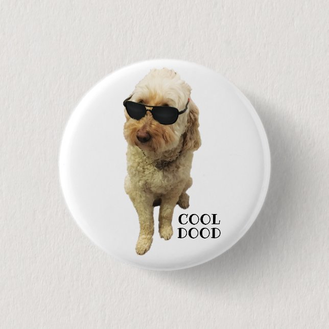 Cute GoldenDoodle, Cool Dood Button (Front)