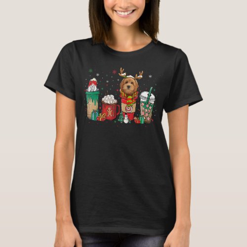 Cute Goldendoodle Dog Christmas Coffee Pajamas Xma T_Shirt