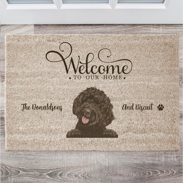 Cute Goldendoodle Dog Fiber Doormat (Creator Uploaded)