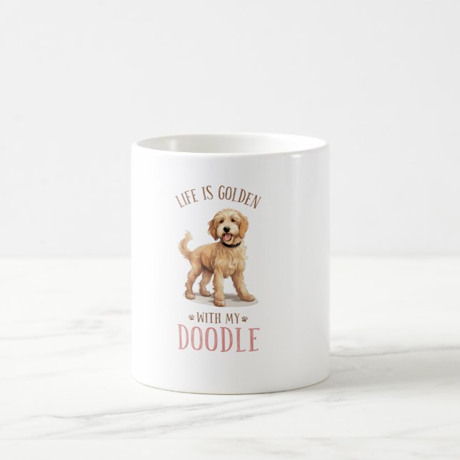  Cute Goldendoodle Dog Mug (Center)
