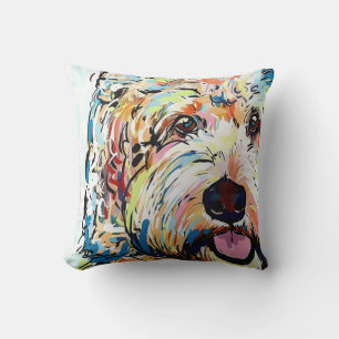Cute Goldendoodle Dog Pattern Throw Pillow