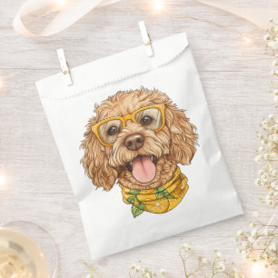 Cute Goldendoodle Dog Sunglasses Oranges Favor Bag