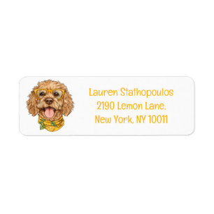 Cute Goldendoodle Dog Sunglasses Oranges Label