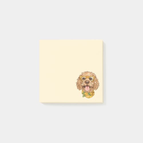 Cute Goldendoodle Dog Sunglasses Oranges Post-it Notes