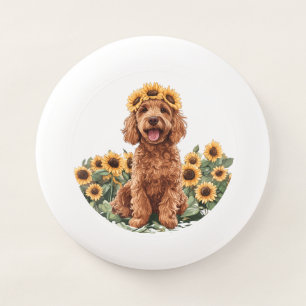 Cute Goldendoodle Dog Wearing A Sunflower Crown Wham-O Frisbee