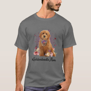 Cute Goldendoodle Mom Flower Happy Mother's Day Lo T-Shirt