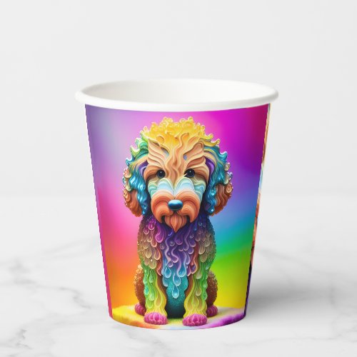 Cute Goldendoodle Puppy Childs Party Doodle Dog Paper Cups