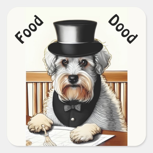 Cute Goldendoodle Puppy Dog Square Sticker (Front)