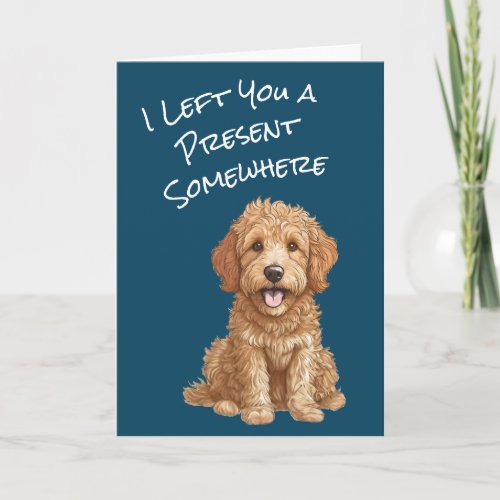 Cute Goldendoodle Puppy Happy Birthday Card